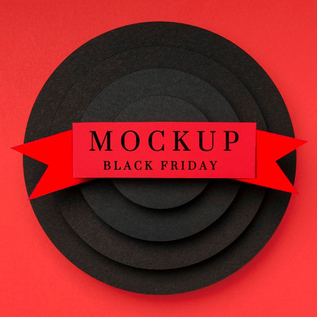 Free Black Friday Mock-Up Layers And Ribbon Psd