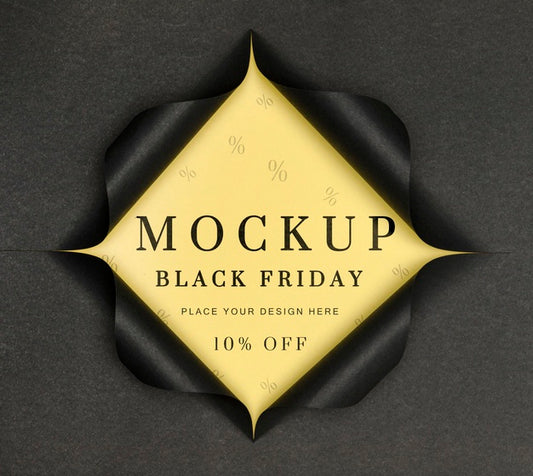 Free Black Friday Mock-Up Torn Paper Psd