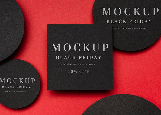 Free Black Friday Mock-Up With Squares And Circles Psd