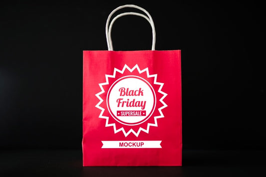 Free Black Friday Mockup With Shopping Bag Psd