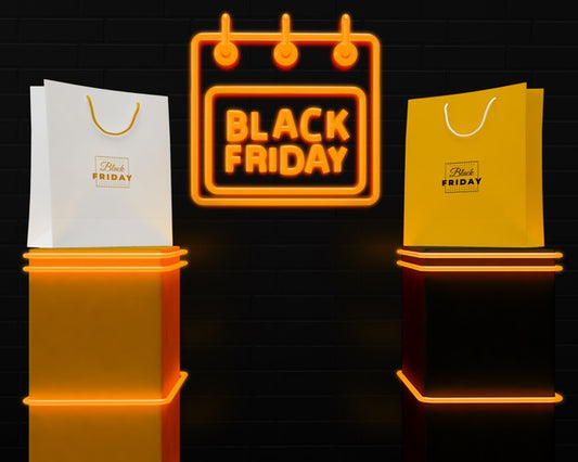 Free Black Friday Neon Design Concept Psd