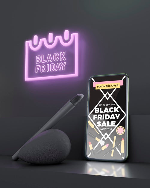 Free Black Friday Sales Background With Phone Mock-Up Psd