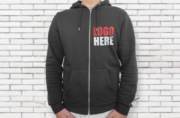 Free Black Hoodie Right Side With Zipper Mockup Psd