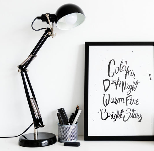 Free Black Lamp With Stationery Box Psd