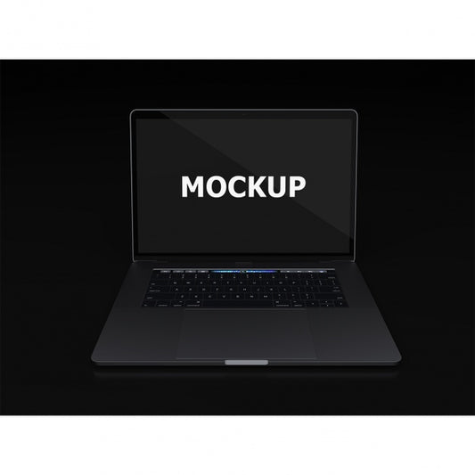 Free Black Laptop Mockup Frontal View Psd