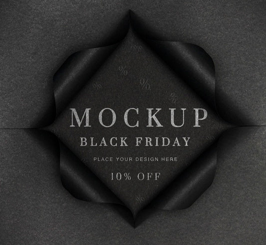 Free Black Mock-Up And Torn Paper Black Friday Psd