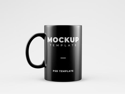 Free Black Mug Mockup Template Psd