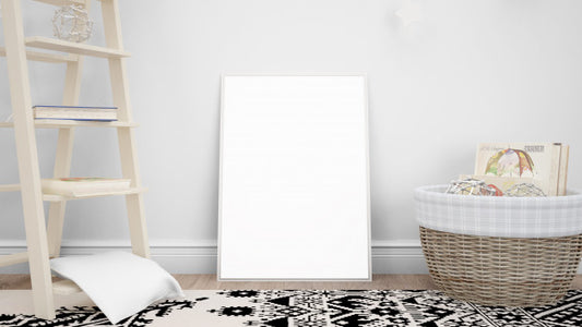 Free Blank Photo Frame Mockup With Decorative Objects Psd