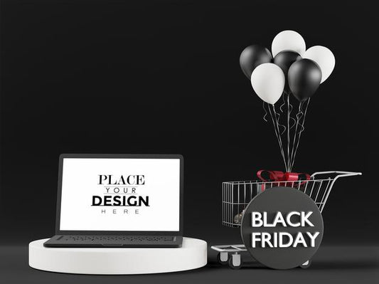 Free Blank Screen Laptop Computer Mockup For Black Friday Psd