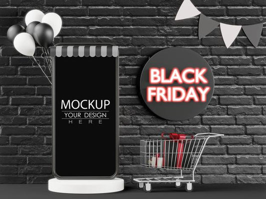 Free Blank Screen Smart Phone Computer Mockup For Black Friday Psd