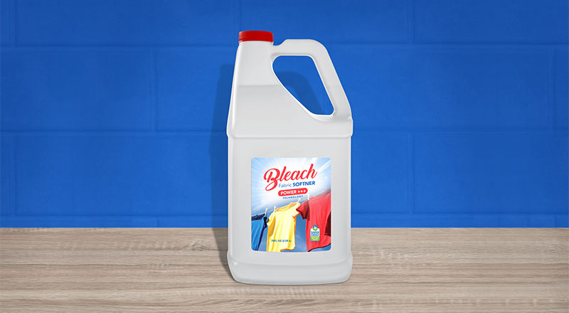 Free Bleach / Fabric Softener White Plastic Bottle Mockup Psd