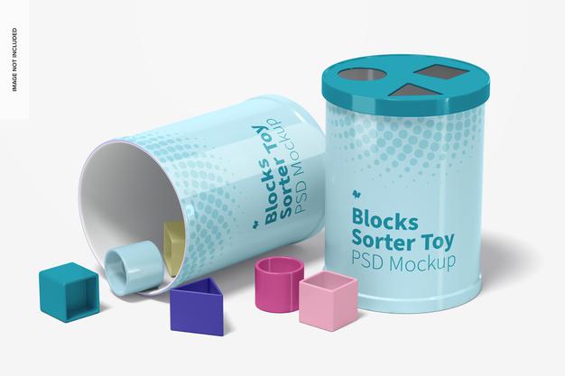 Free Blocks Sorter Toys Mockup Psd