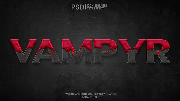 Free Blood And Black Text Effect Psd
