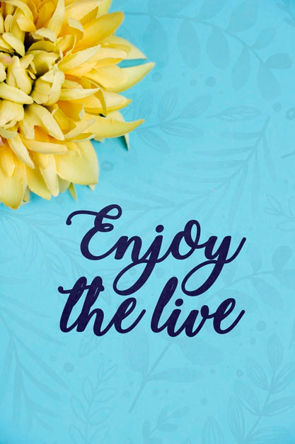 Free Blooming Flowers Beside Positive Message Psd