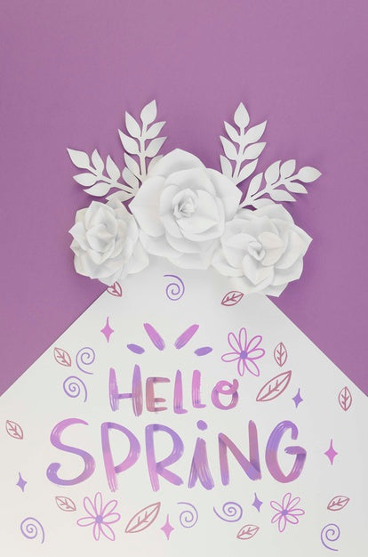 Free Blooming Paper Flowers Ornament Psd