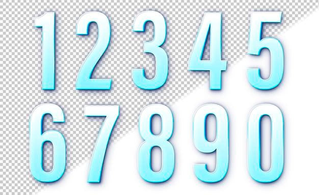 Free Blue 3D Numbers 0 To 9 Psd