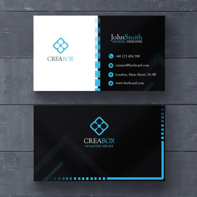 Free Blue And Black Geometric Card Psd