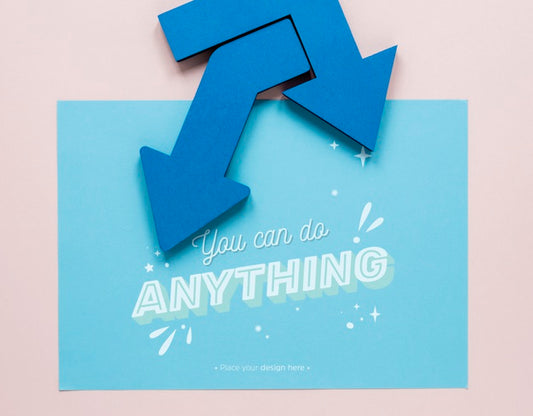 Free Blue Arrows With You Can Do Anything Lettering Psd