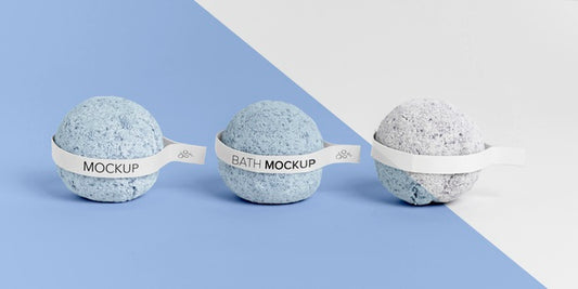 Free Blue Bath Bombs With Labels Psd