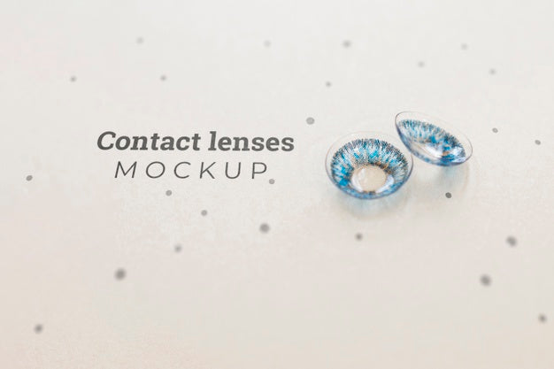 Free Blue Contact Lenses Mock-Up Psd