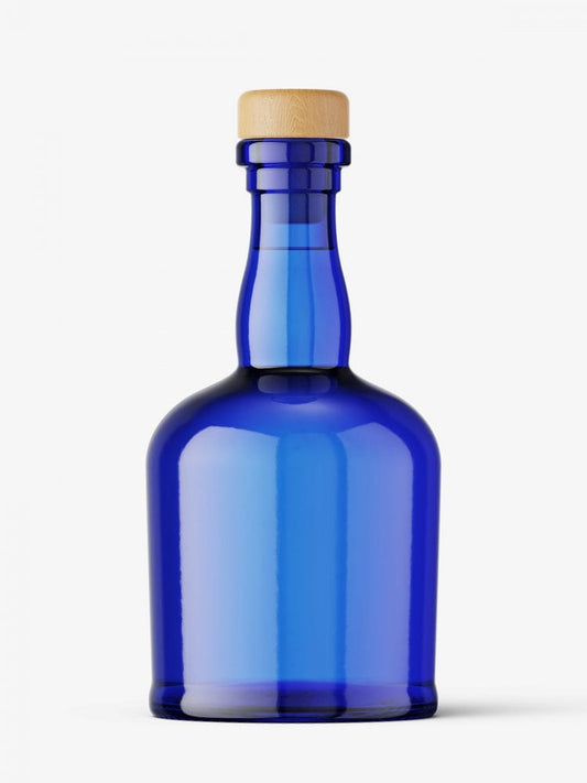 Free Blue Gin Bottle Mockup