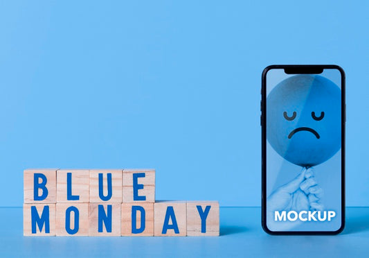 Free Blue Monday Concept With Mock-Up Psd
