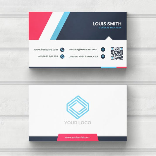 Free Blue, Red, And White Business Card Psd