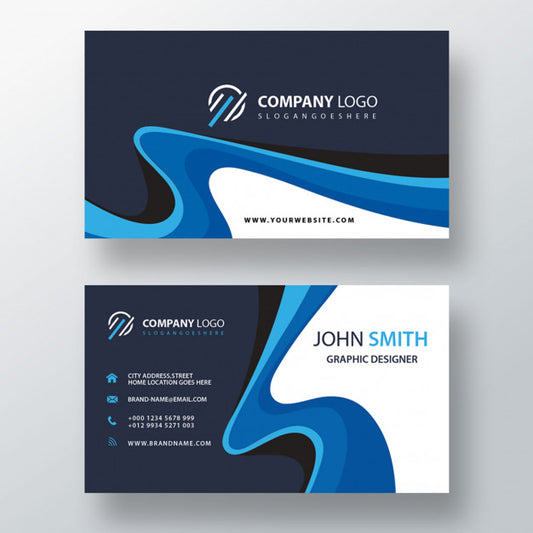 Free Blue Swirl Professional Business Card Psd