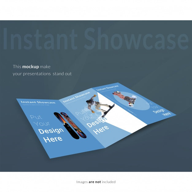 Free Blue Trifold Mock Up Psd