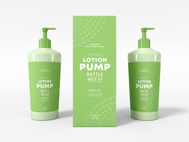 Free Body Lotion Pump Bottle Packaging Mockup Psd