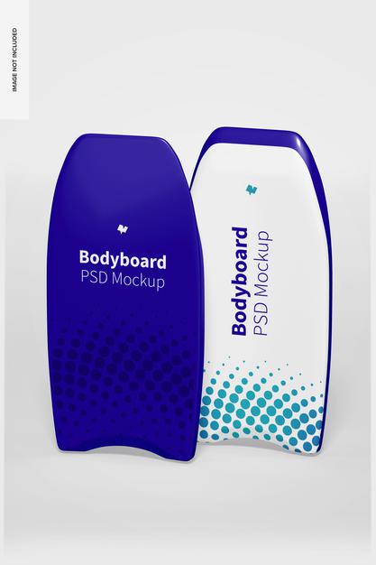 Free Bodyboard Mockup, Front And Back View Psd