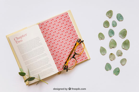 Free Book And Leaves Mockup Psd