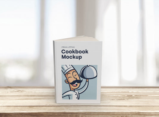 Free Book Cook Cover On Table Psd