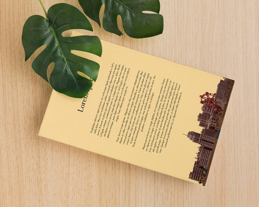 Free Book Cover Arrangement With Leaves Psd