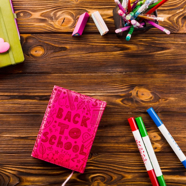 Free Book Cover Mockup With Back To School Concept Psd