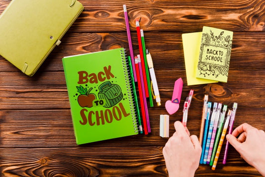 Free Book Cover Mockup With Back To School Concept Psd