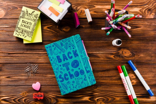 Free Book Cover Mockup With Back To School Concept Psd