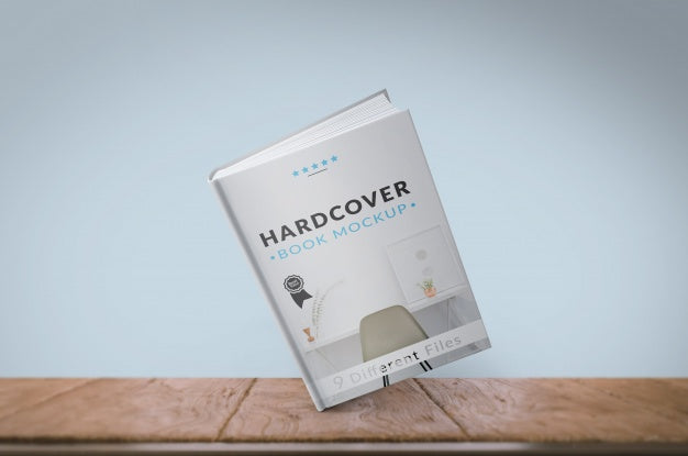 Free Book Cover On Wooden Floor Mock Up Psd