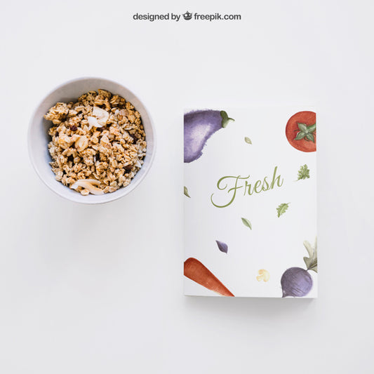 Free Book Cover Template With Cereals Psd