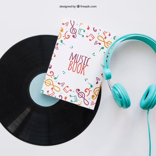 Free Book Cover Template With Vinyl Psd