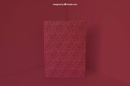 Free Book In Corner With Red Color Effect Psd
