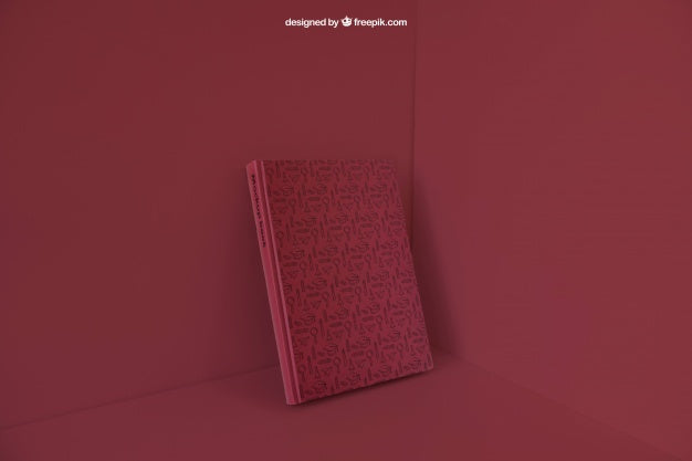 Free Book Leaning In Corner With Red Color Effect Psd