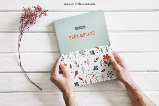 Free Book Mock Up With Hands Psd
