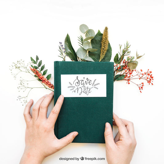 Free Book Mockup with Hands