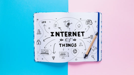 Free Book Mockup With Internet Of Things Concept Psd