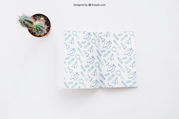 Free Book Template With Cactus Psd