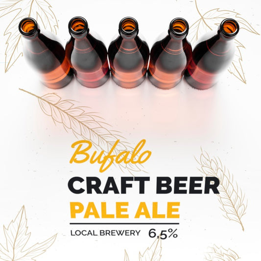 Free Bottle Of Craft Beer On Table Mock-Up Psd