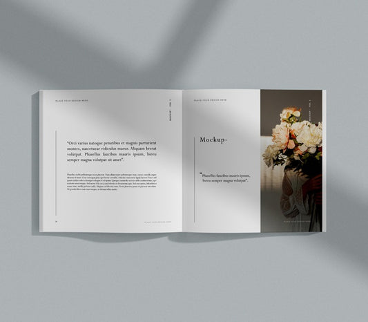 Free Bouquet Of Flowers Editorial Magazine Mock-Up Psd