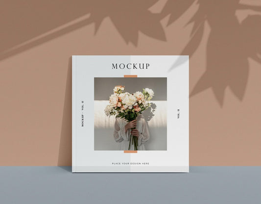 Free Bouquet Of Flowers Editorial Magazine Mock-Up Psd
