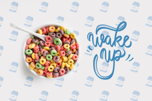 Free Bowl With Cereals For Breakfast Mock-Up Psd